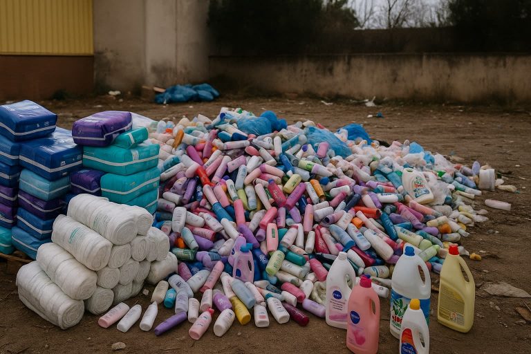 El Ayuntamiento de Algemesí tira toneladas de productos de aseo donados para la Dana