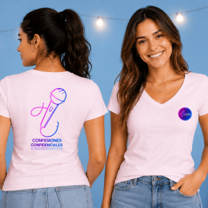 Camiseta oficial Confesiones Confidenciales para mujer (Rosa)