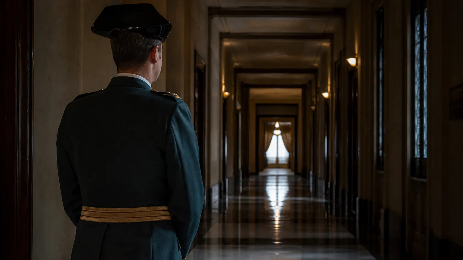 General Fernando Mora de la Guardia Civil en uniforme, en un contexto editorial que representa la dignidad y la resistencia ante órdenes políticas.