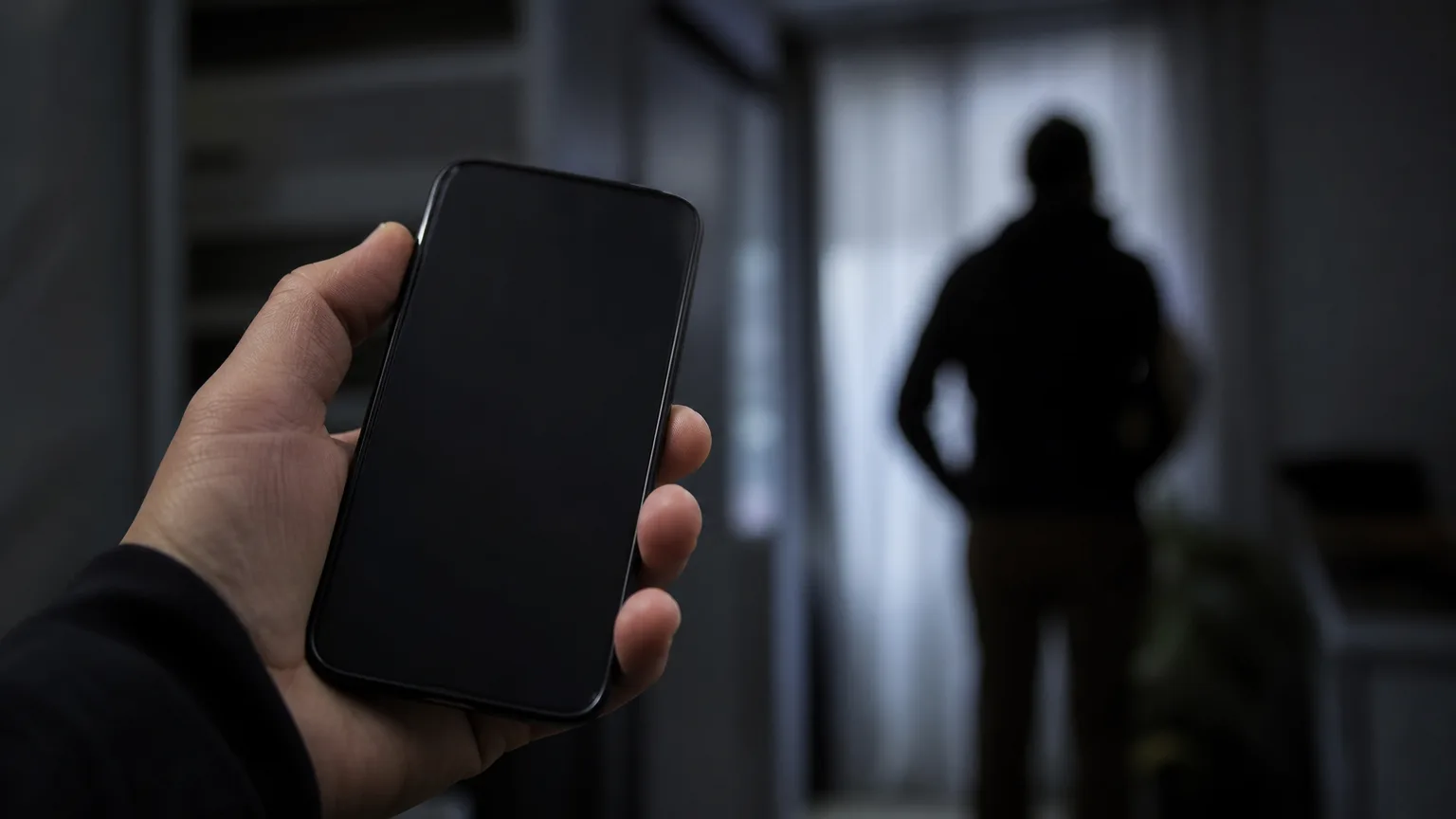 Silueta de una persona con un teléfono móvil, superpuesta con un mapa de Marruecos y España, en un contexto de espionaje digital.