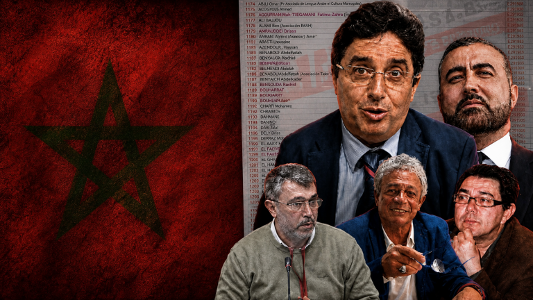Composición editorial sobre una lista de presuntos colaboradores del espionaje marroquí en España
