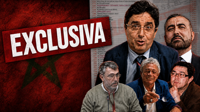 Imagen editorial con la palabra Exclusiva sobre una lista de presuntos colaboradores del espionaje marroquí en España