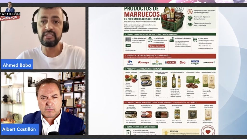 Ahmed Baba conversa con Albert Castillón sobre productos de Marruecos en supermercados de España