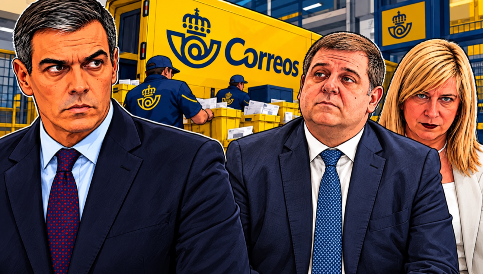 Montaje editorial sobre Correos y el debate acerca del voto por correo