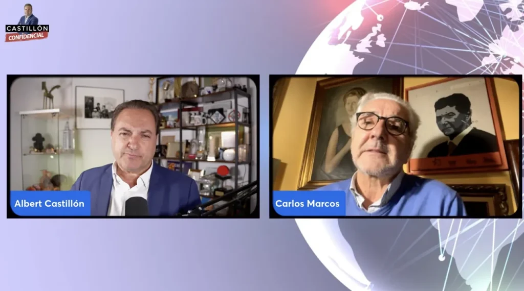 Albert Castillón y Carlos Marcos durante la conversación sobre las elecciones de Brasil