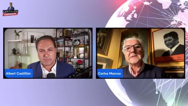 Albert Castillón y Carlos Marcos durante su conversación sobre la estrategia electoral del PP