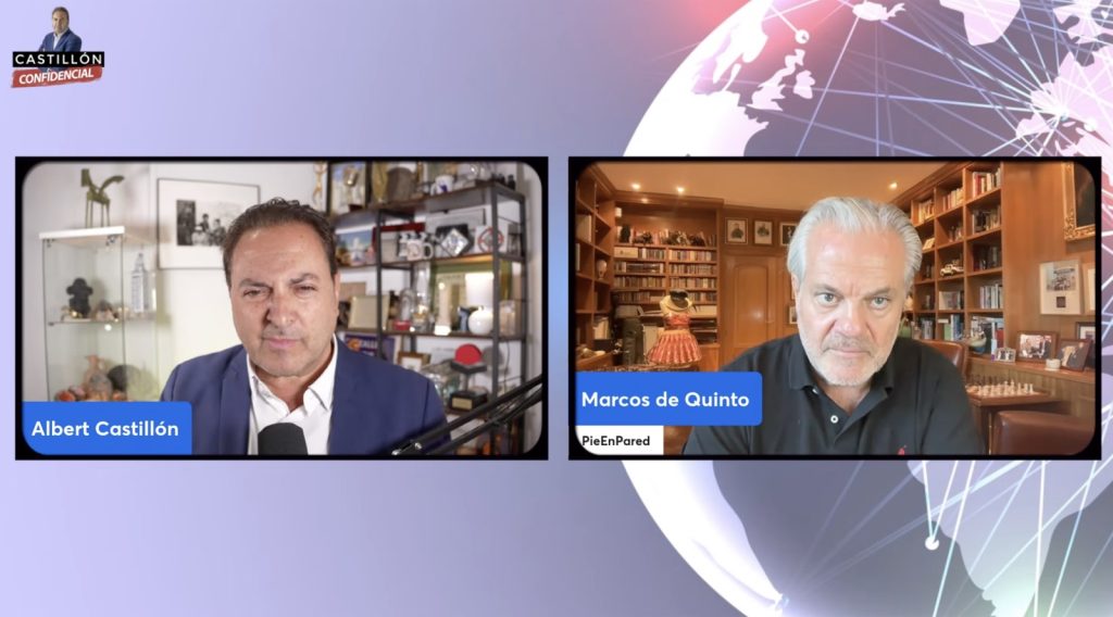 Captura del programa con Albert Castillón y Marcos de Quinto en pantalla dividida